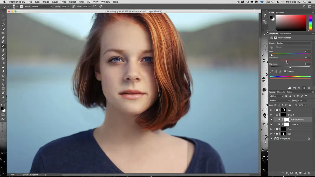 woman after tweaking the color on lips