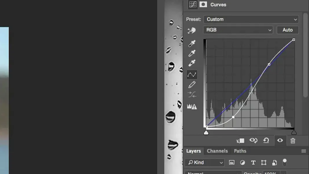 adjusting the RGB curve