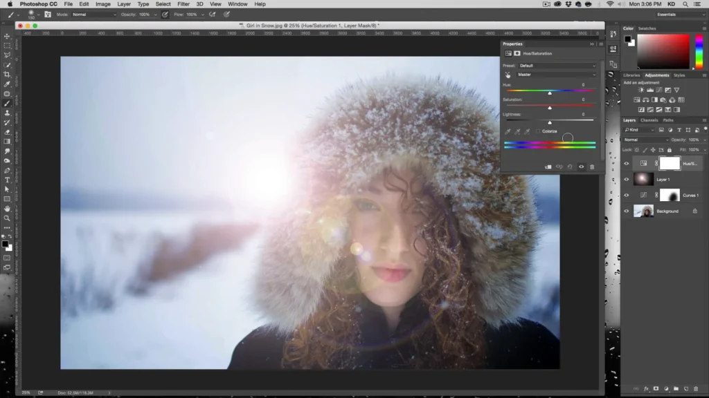 adjusting Hue and Saturation in Photoshop